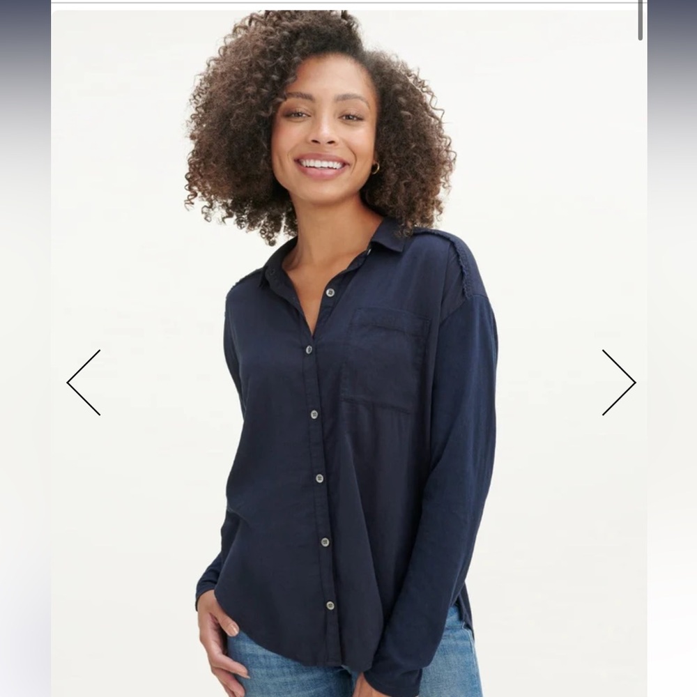 Splendid Paige Long Sleeve top Navy medium